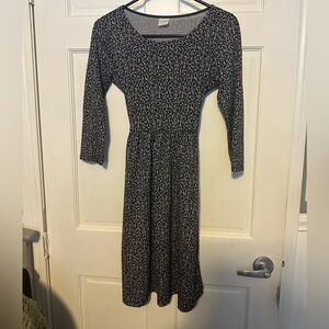 Kaileigh Black and White Long Sleeve Dress